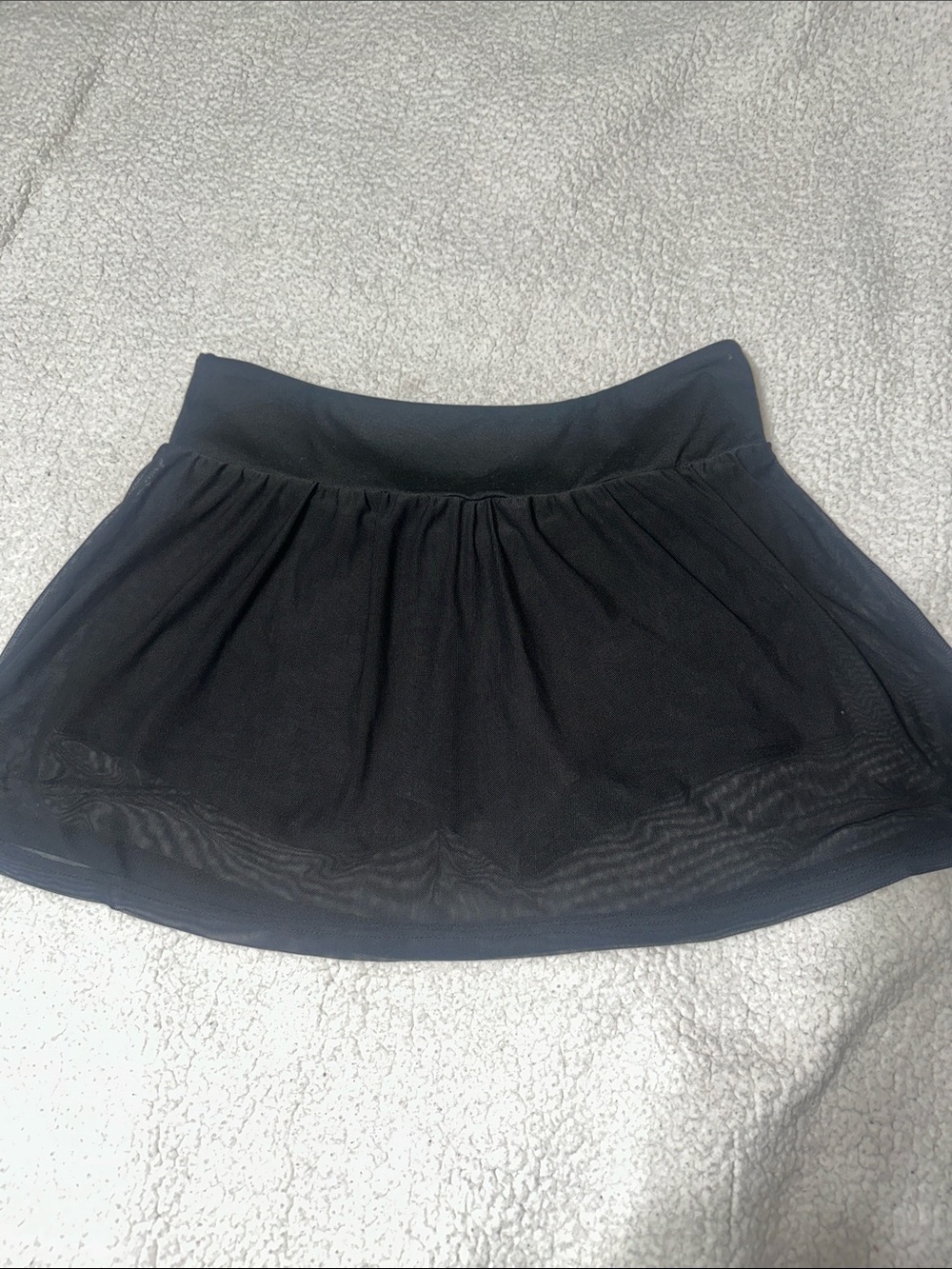 SHEIN Black Mesh A-Line Skater Skirt
